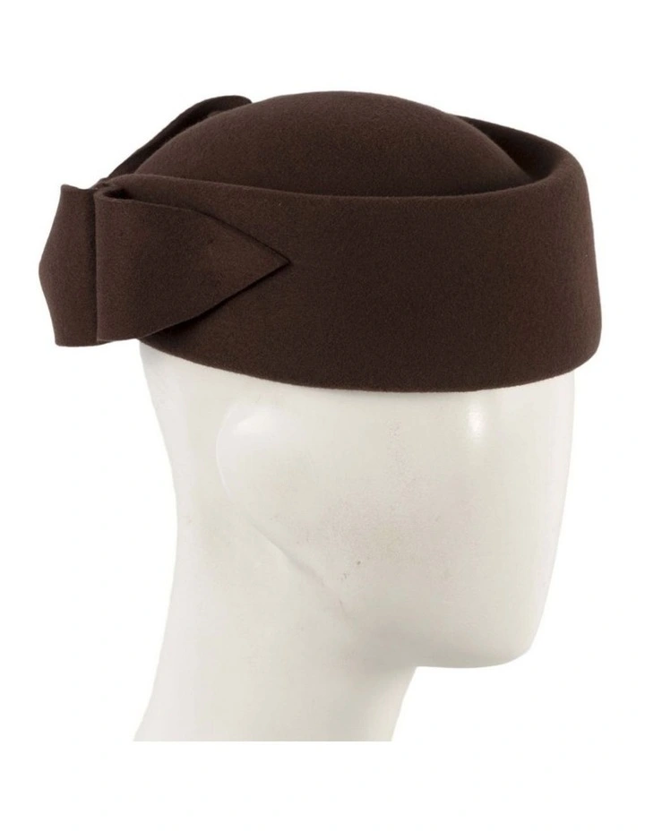 Chocolate Max Alexander Felt Pillbox Hat  Classic Winter Style J460BR image 2