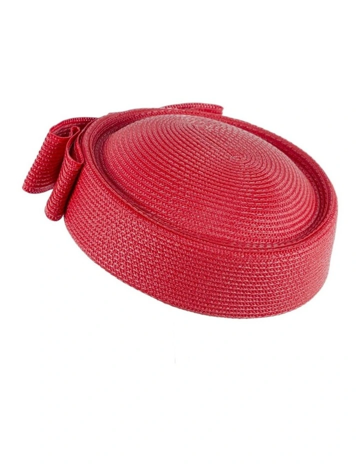 Red Braid Pillbox Hat with Bow by Max Alexander MA1032R image 1