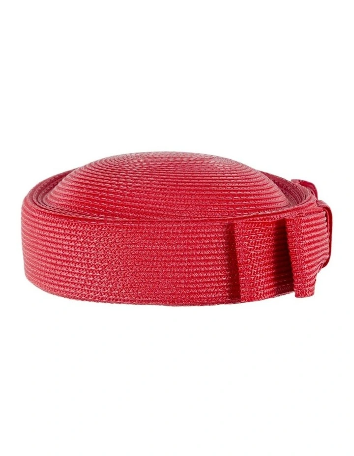 Red Braid Pillbox Hat with Bow by Max Alexander MA1032R image 3