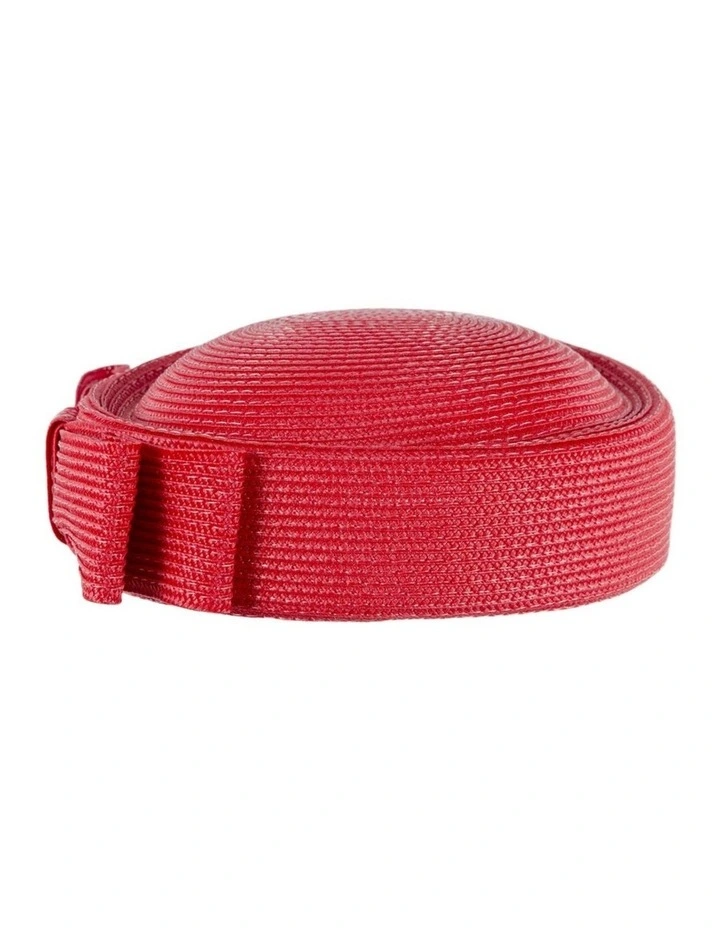 Red Braid Pillbox Hat with Bow by Max Alexander MA1032R image 4