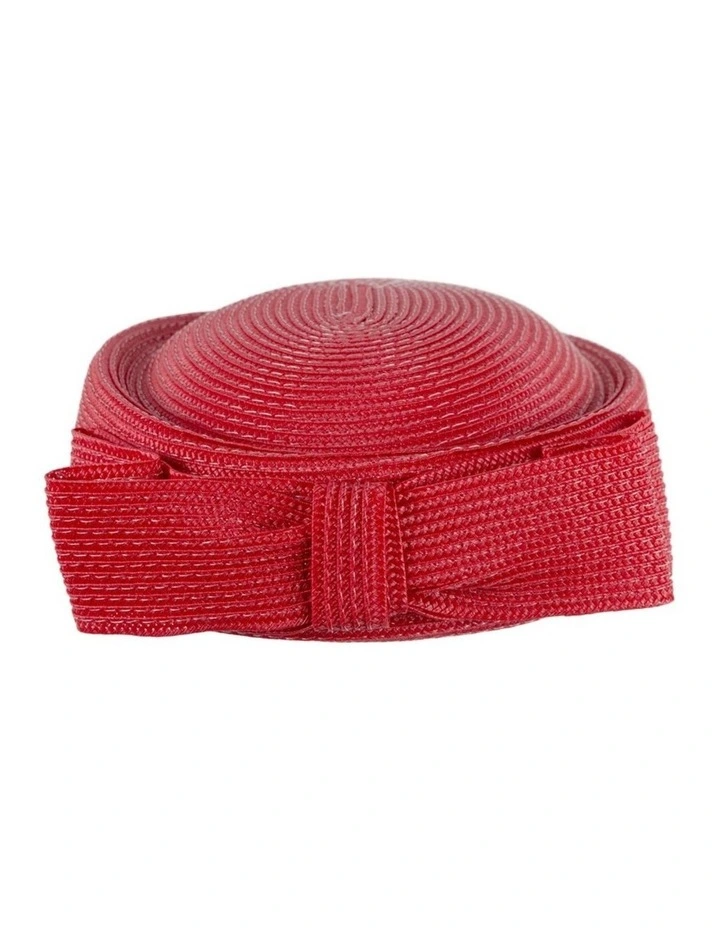 Red Braid Pillbox Hat with Bow by Max Alexander MA1032R image 6