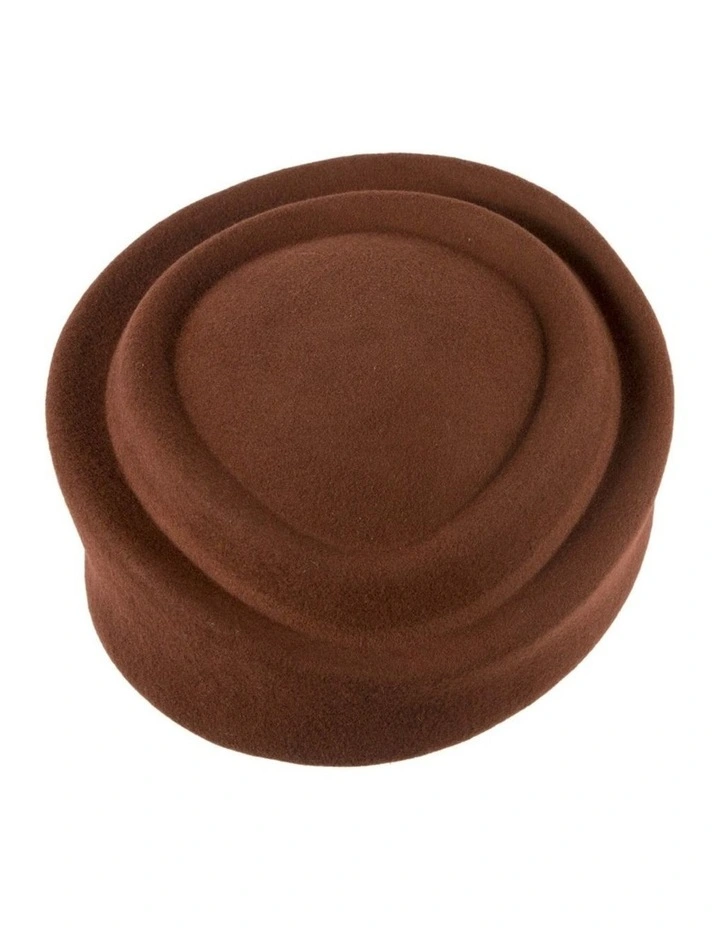 Coffee-colored Max Alexander Wool Felt Pillbox Hat J464CF image 1