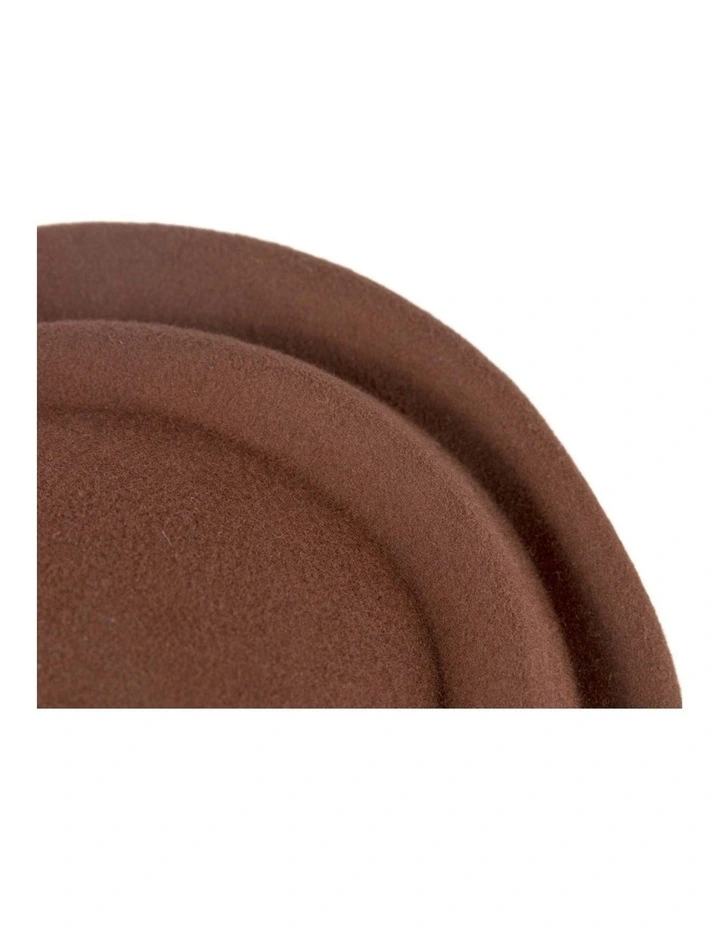Coffee-colored Max Alexander Wool Felt Pillbox Hat J464CF image 5