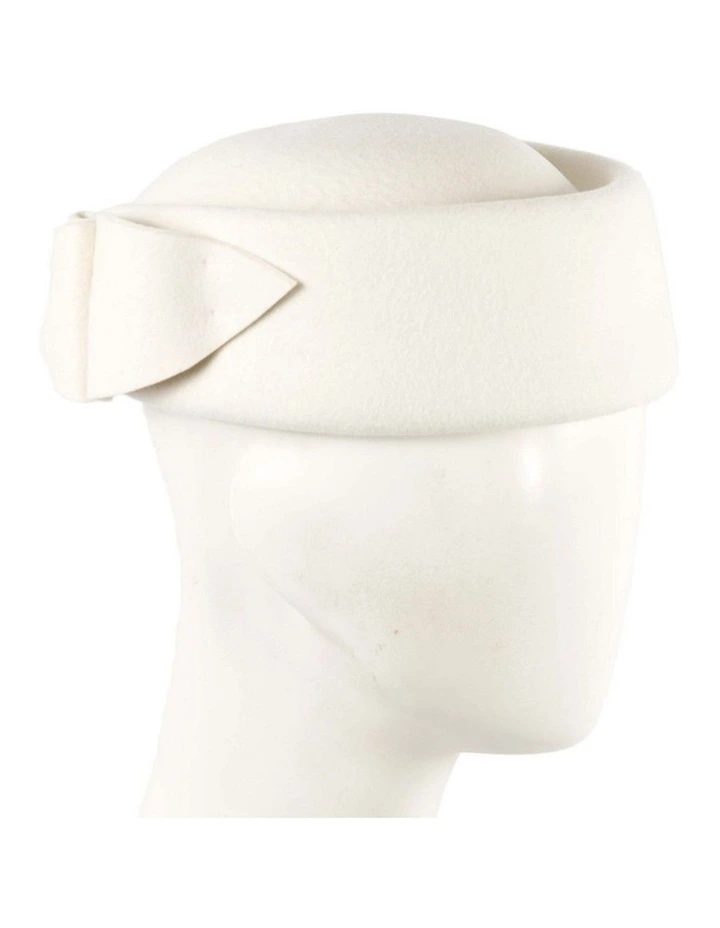 White Max Alexander Felt Pillbox Hat  Classic Winter Style J460WHT image 2