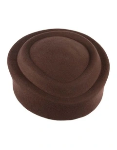 Chocolate Max Alexander Wool Felt Pillbox Hat J464BR