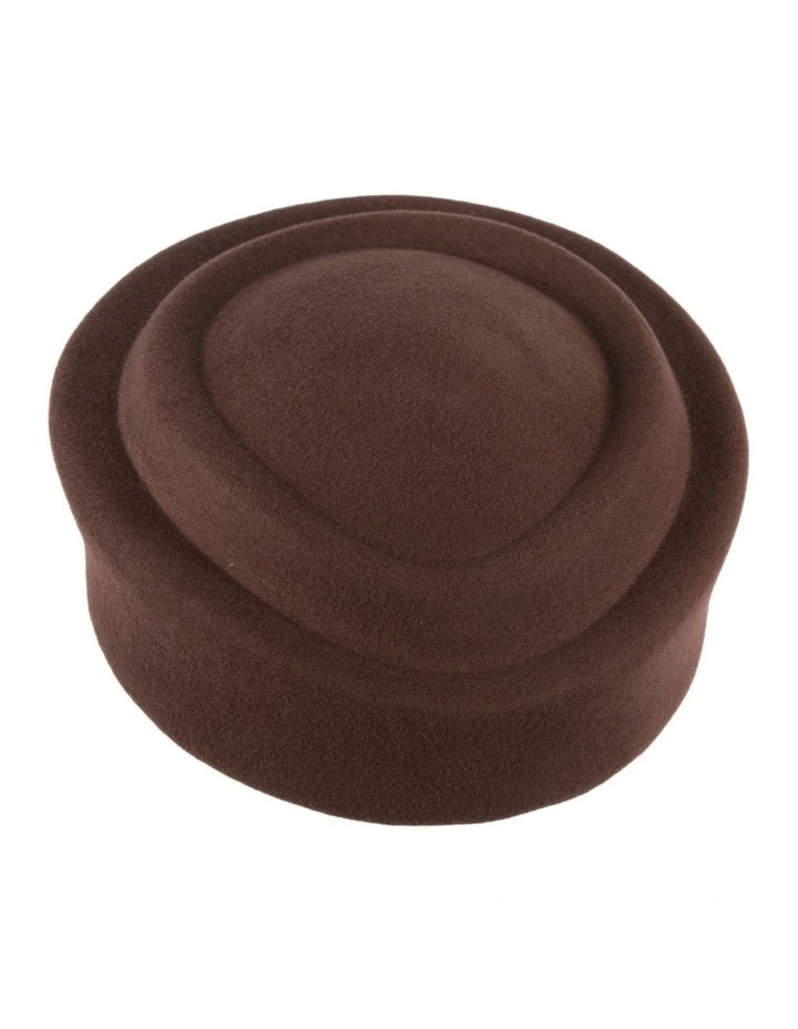 Chocolate Max Alexander Wool Felt Pillbox Hat J464BR image 1