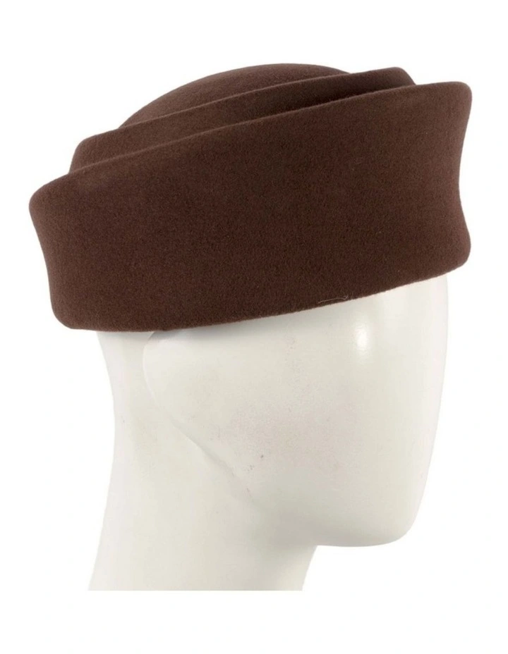 Chocolate Max Alexander Wool Felt Pillbox Hat J464BR image 2
