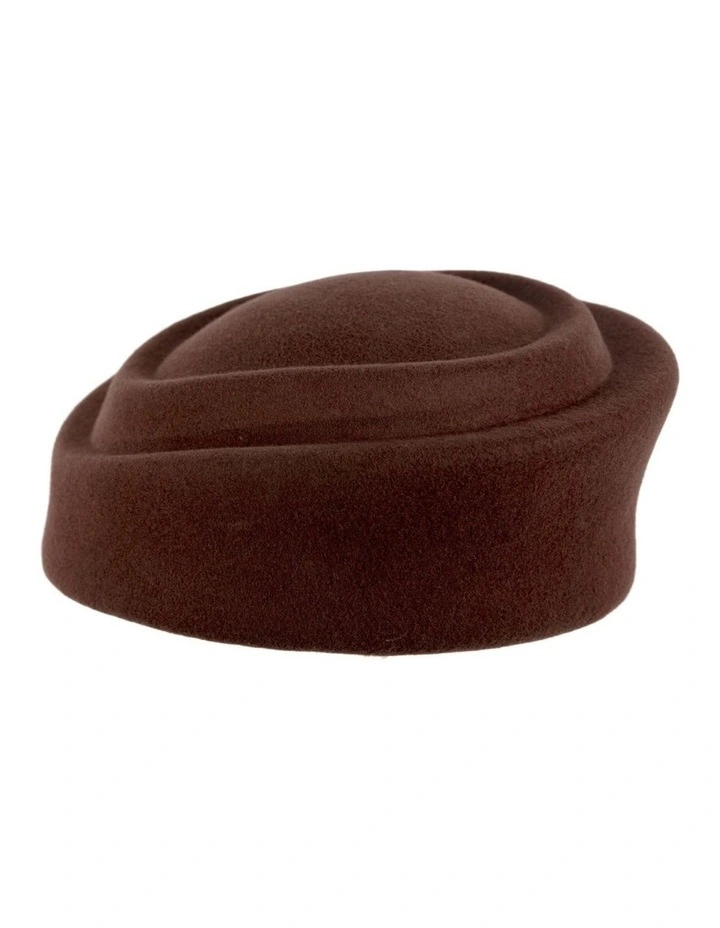 Chocolate Max Alexander Wool Felt Pillbox Hat J464BR image 3