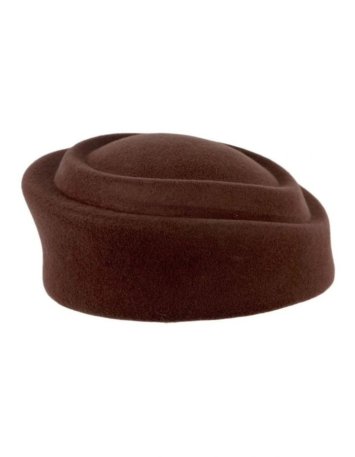 Chocolate Max Alexander Wool Felt Pillbox Hat J464BR image 4