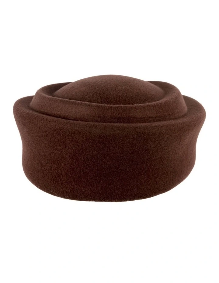 Chocolate Max Alexander Wool Felt Pillbox Hat J464BR image 6