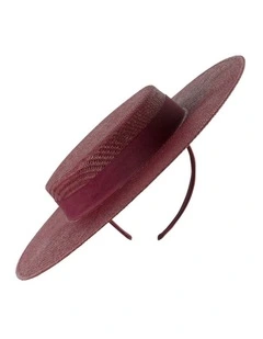 Wine-colored boater hat by Max Alexander MA977WN