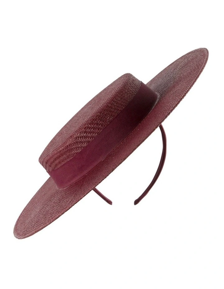 Wine-colored boater hat by Max Alexander MA977WN image 1