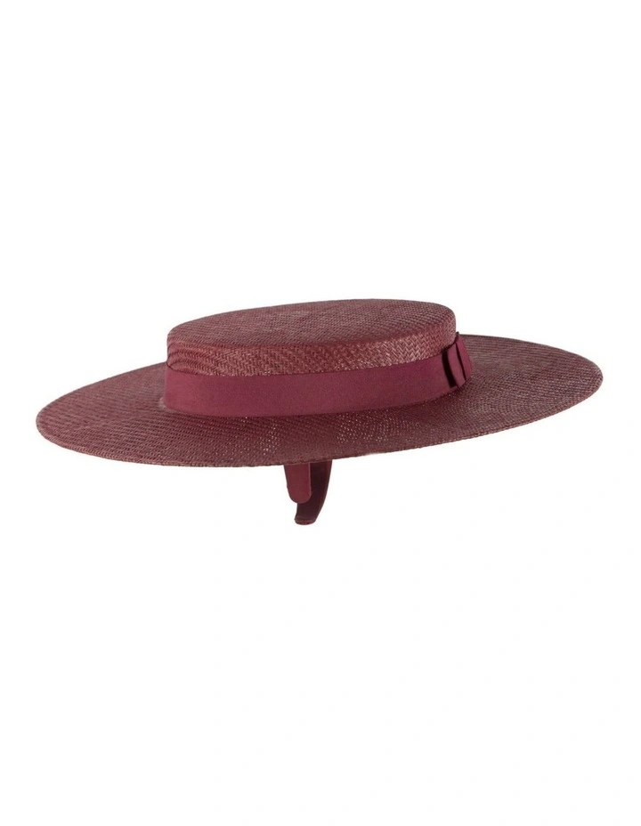 Wine-colored boater hat by Max Alexander MA977WN image 2
