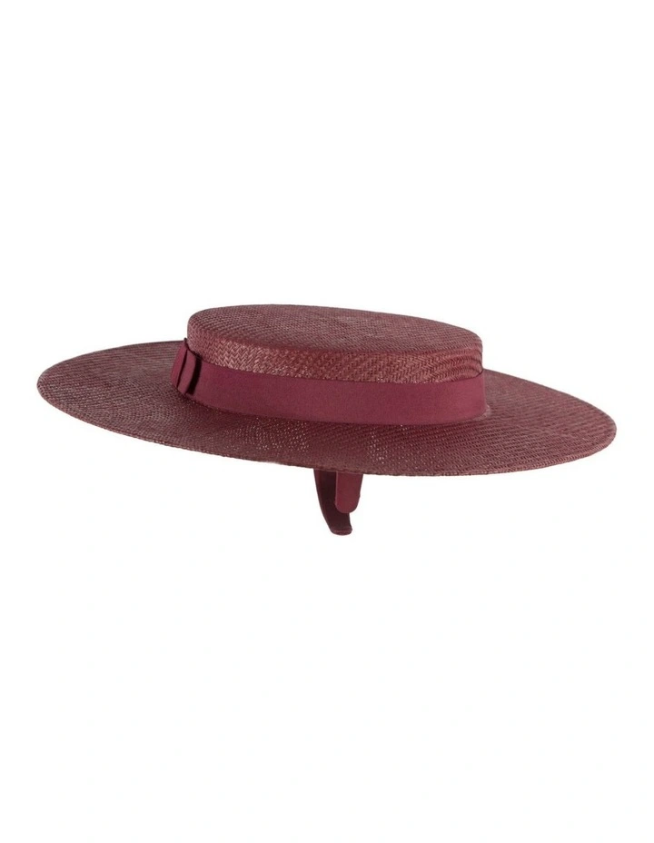 Wine-colored boater hat by Max Alexander MA977WN image 3