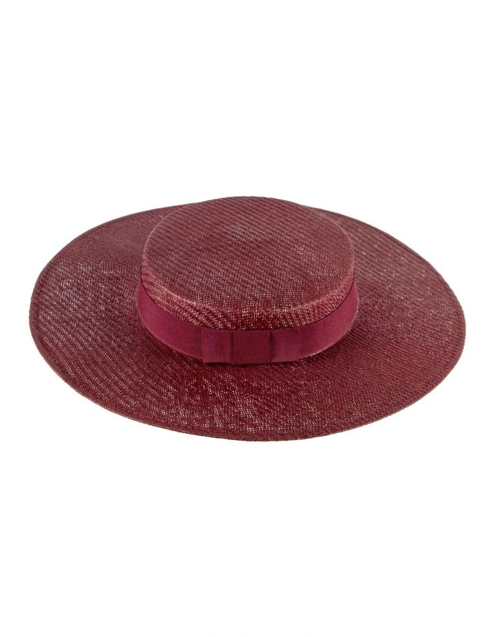 Wine-colored boater hat by Max Alexander MA977WN image 5