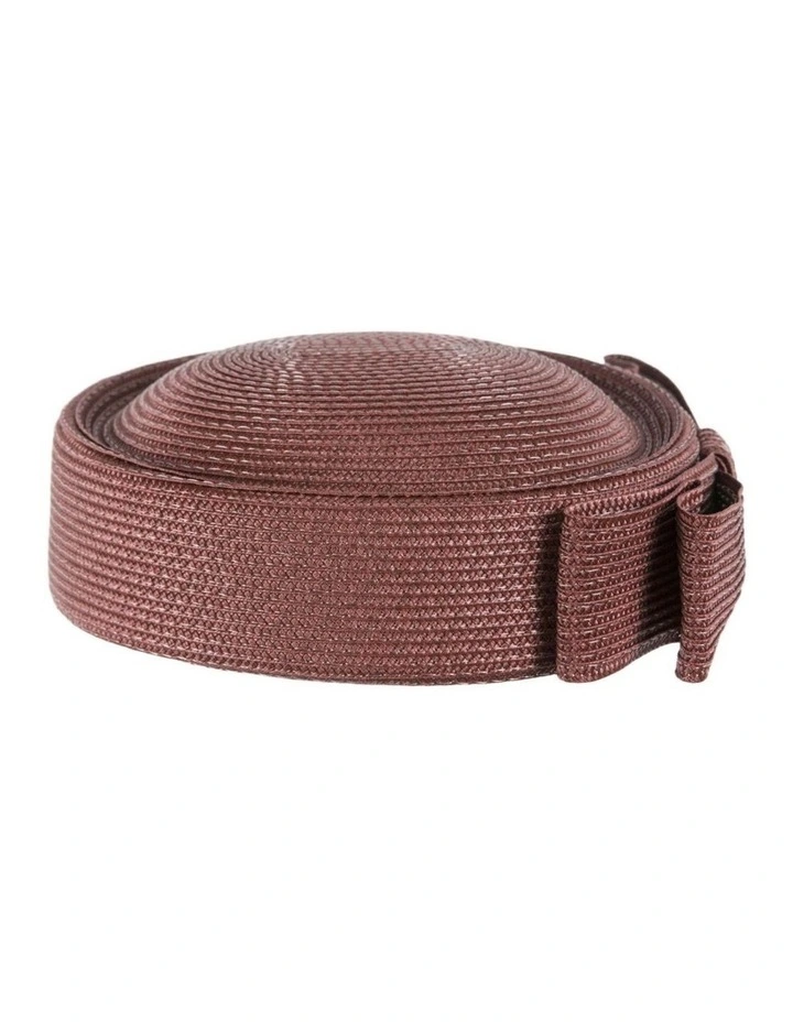 Chocolate Braid Pillbox Hat with Bow by Max Alexander MA1032BR image 3