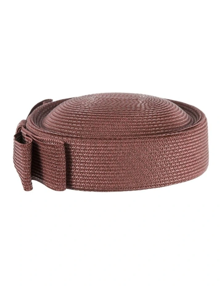Chocolate Braid Pillbox Hat with Bow by Max Alexander MA1032BR image 4