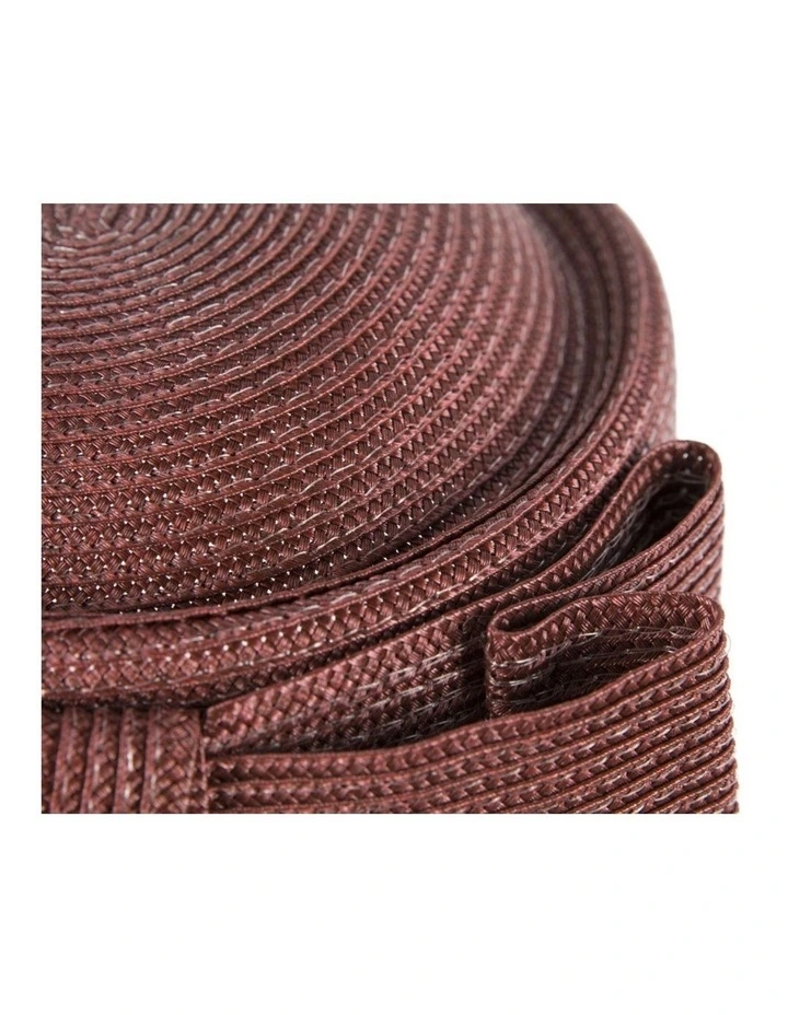 Chocolate Braid Pillbox Hat with Bow by Max Alexander MA1032BR image 5