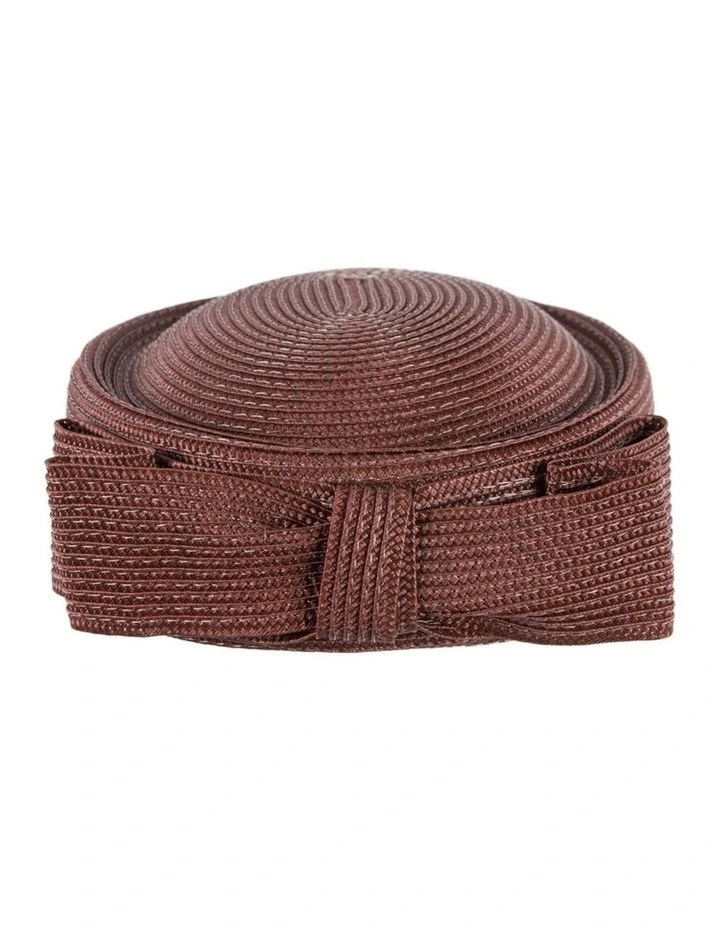 Chocolate Braid Pillbox Hat with Bow by Max Alexander MA1032BR image 6