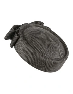 Black Braid Pillbox Hat with Bow by Max Alexander MA1032B