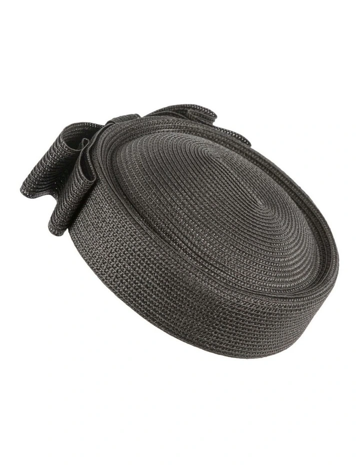 Black Braid Pillbox Hat with Bow by Max Alexander MA1032B image 1