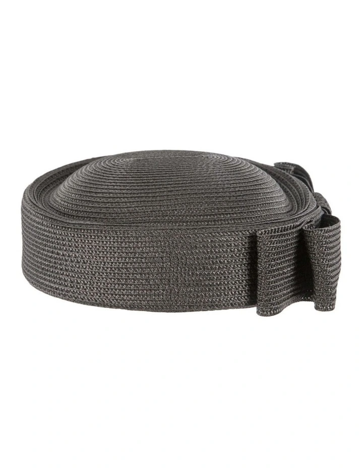 Black Braid Pillbox Hat with Bow by Max Alexander MA1032B image 3