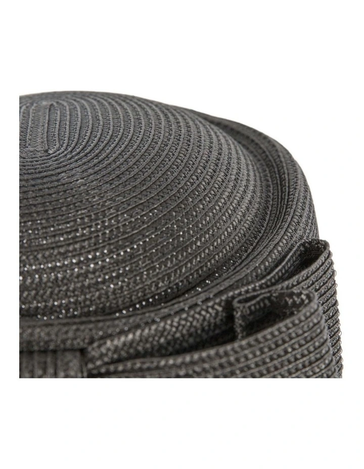 Black Braid Pillbox Hat with Bow by Max Alexander MA1032B image 5