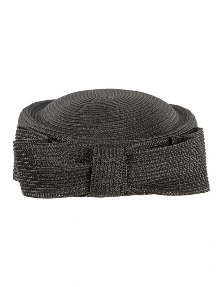 Black Braid Pillbox Hat with Bow by Max Alexander MA1032B image 6