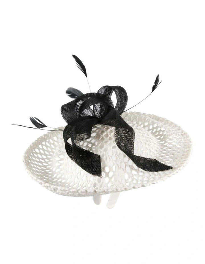 Max Alexander white & black plate fascinator MA930WB image 2