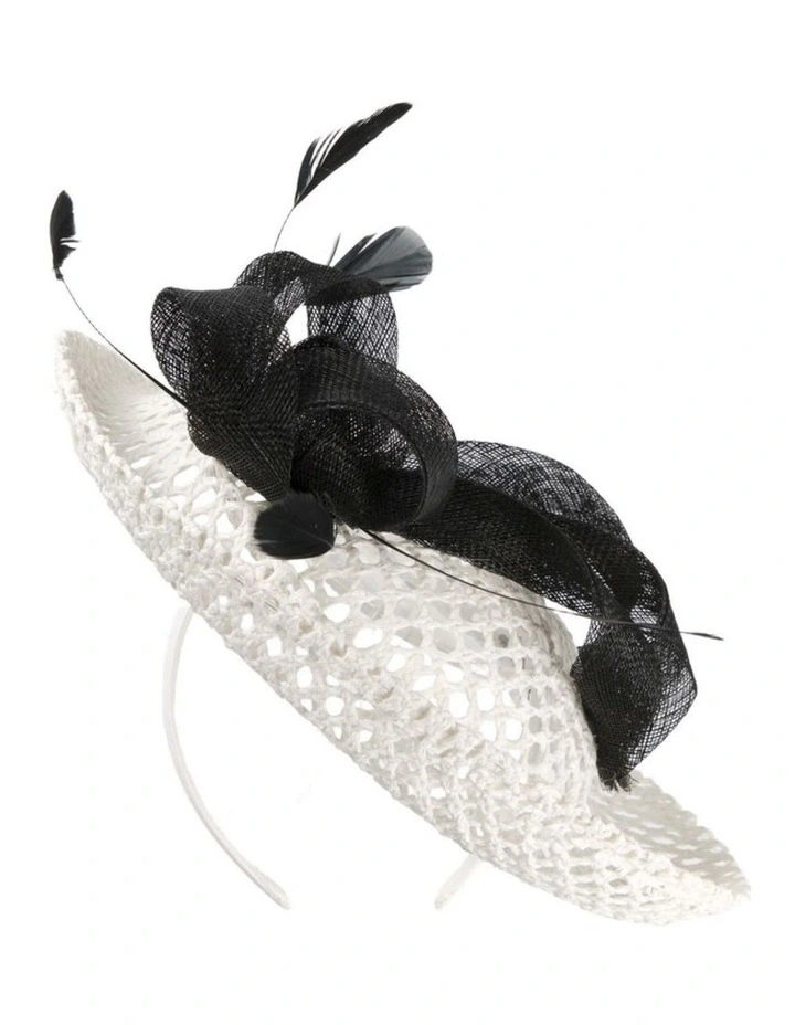 Max Alexander white & black plate fascinator MA930WB image 4