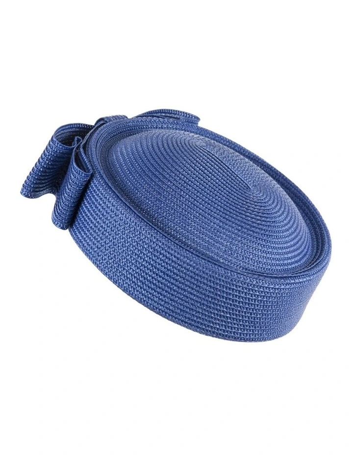 Royal Blue Braid Pillbox Hat with Bow by Max Alexander MA1032RB image 1