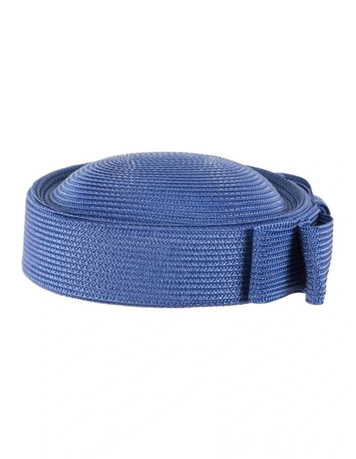 Royal Blue Braid Pillbox Hat with Bow by Max Alexander MA1032RB image 3