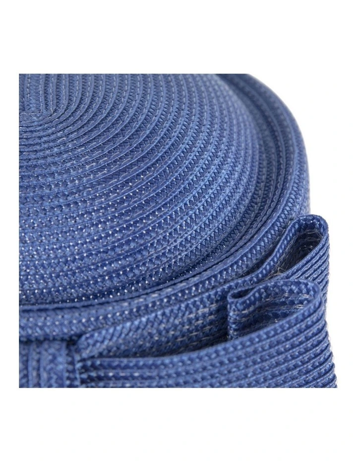 Royal Blue Braid Pillbox Hat with Bow by Max Alexander MA1032RB image 5