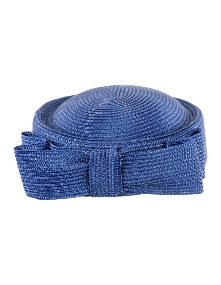 Royal Blue Braid Pillbox Hat with Bow by Max Alexander MA1032RB image 6