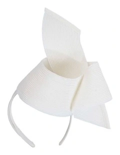 Modern white fascinator by Max Alexander MA839W