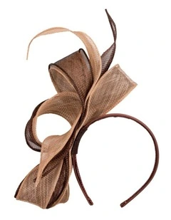Chocolate & Coffee Two-Tone Sinamay Fascinator by Max Alexander MA1017CHCF
