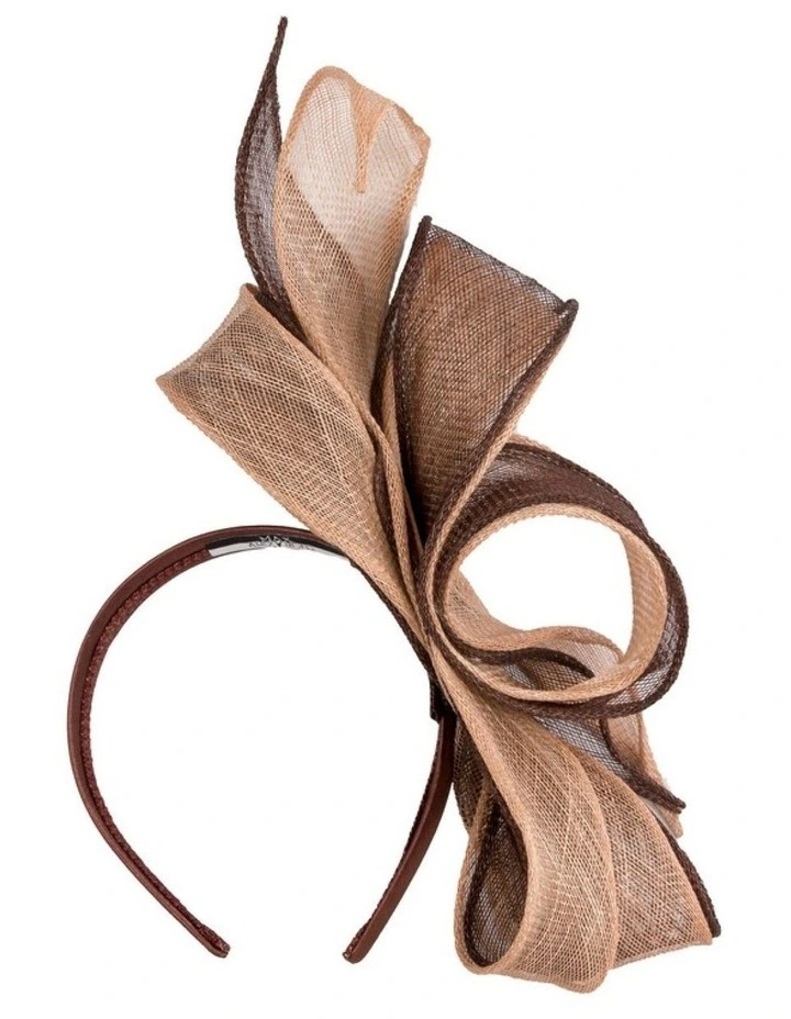 Chocolate & Coffee Two-Tone Sinamay Fascinator by Max Alexander MA1017CHCF image 3