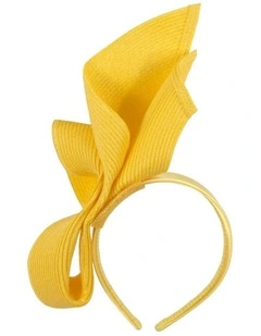 Yellow Sculptural Fascinator Headband by Max Alexander MA1022Y