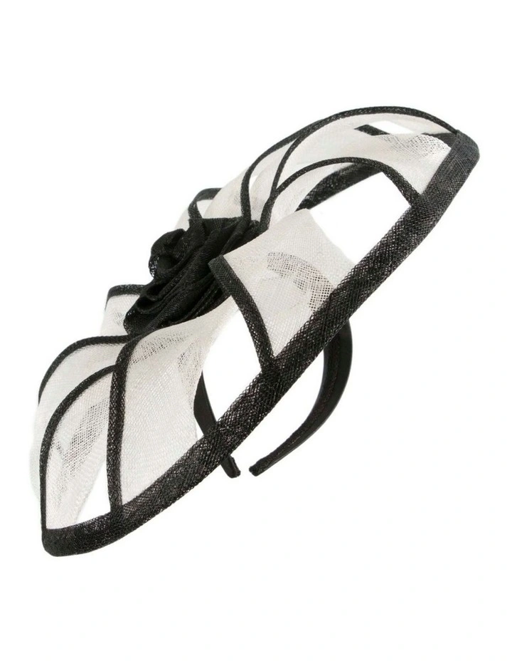 White & Black Sinamay Fascinator by Max Alexander MA1003WB image 1