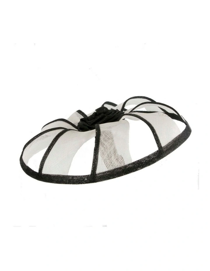 White & Black Sinamay Fascinator by Max Alexander MA1003WB image 2