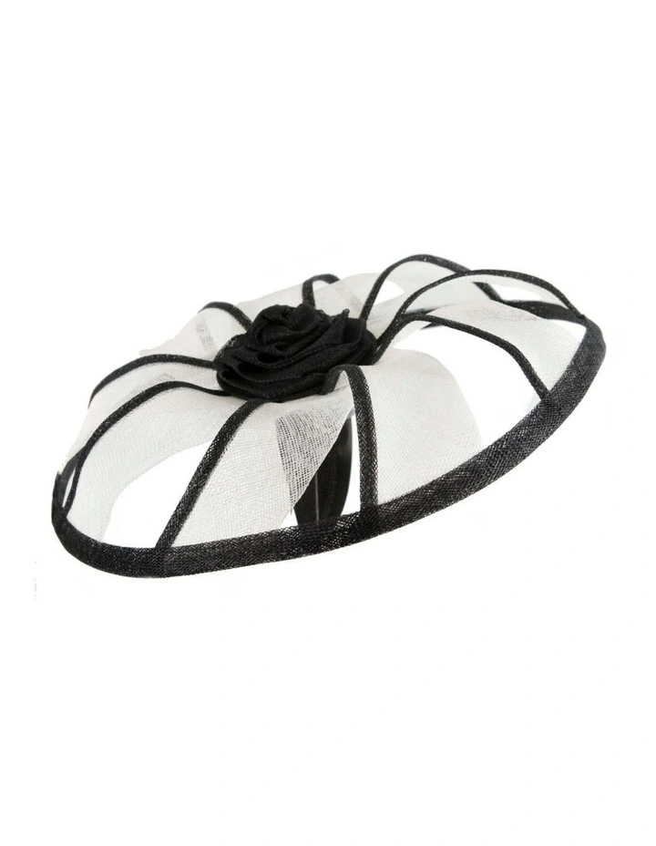 White & Black Sinamay Fascinator by Max Alexander MA1003WB image 3