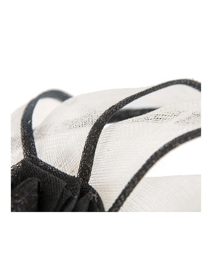 White & Black Sinamay Fascinator by Max Alexander MA1003WB image 4