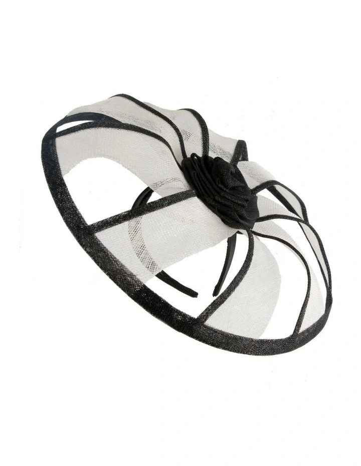 White & Black Sinamay Fascinator by Max Alexander MA1003WB image 5