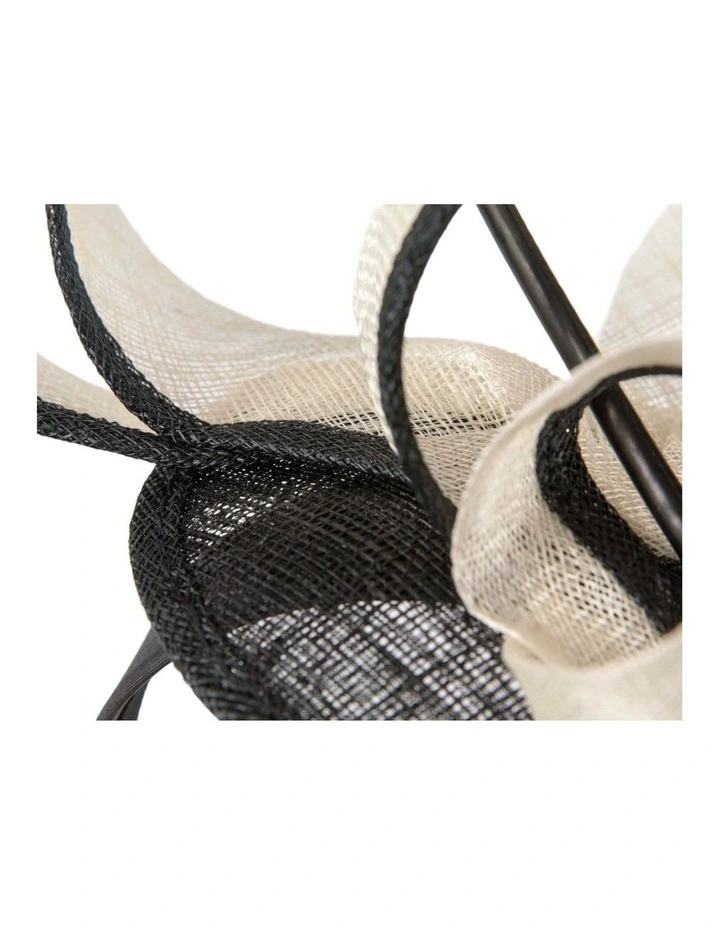 Black & Cream Sinamay Fascinator by Max Alexander MA1011BC image 2