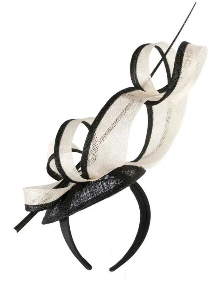Black & Cream Sinamay Fascinator by Max Alexander MA1011BC image 3