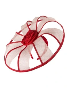 Pink & Red Sinamay Fascinator by Max Alexander MA1003PIR
