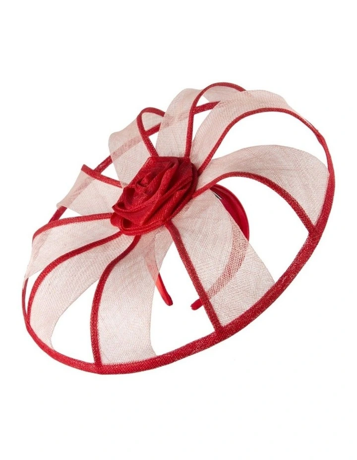 Pink & Red Sinamay Fascinator by Max Alexander MA1003PIR image 1