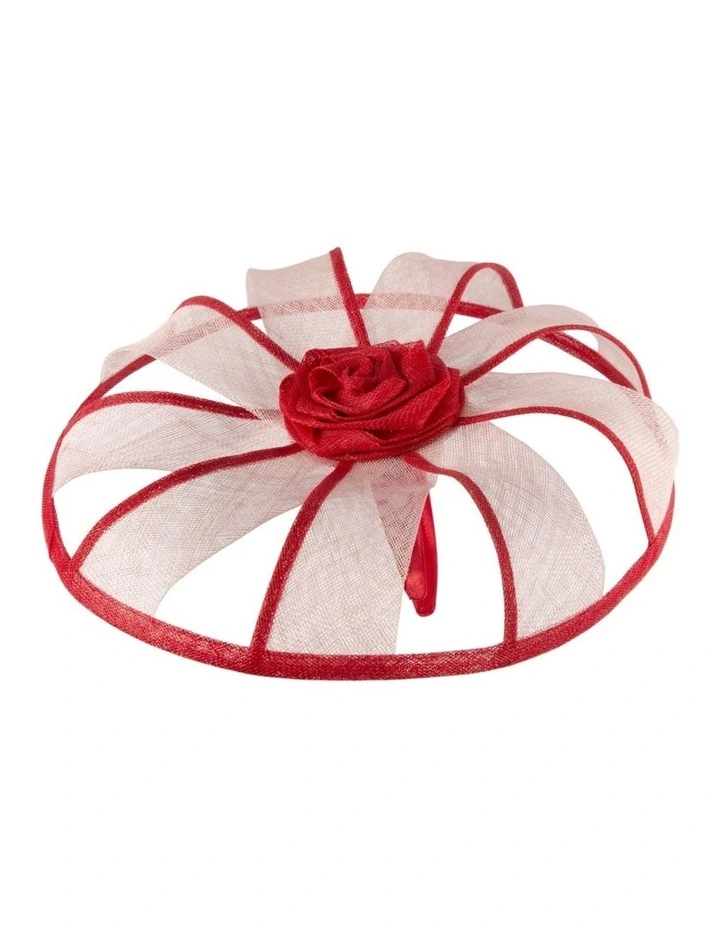 Pink & Red Sinamay Fascinator by Max Alexander MA1003PIR image 2