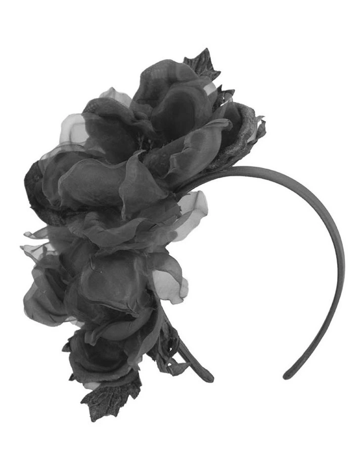 Black flower fascinator by Fillies Collection F653B image 1