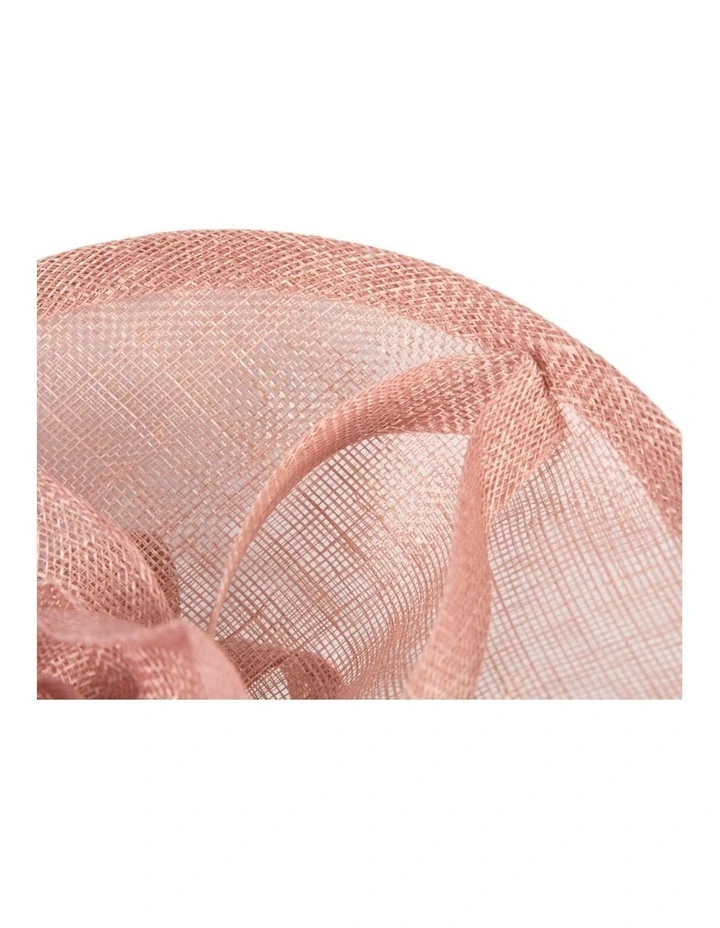 Dusty Pink Sinamay Fascinator with Rose Detail by Max Alexander MA1015DP image 2